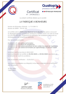 Certificat Qualiopi